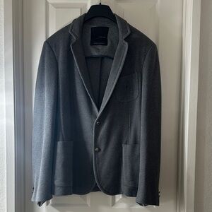 Zara Men's Dark Gray Knit Blazer - Casual Tailored Sport Coat